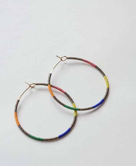 Beaded Hoop Earrings, Virna