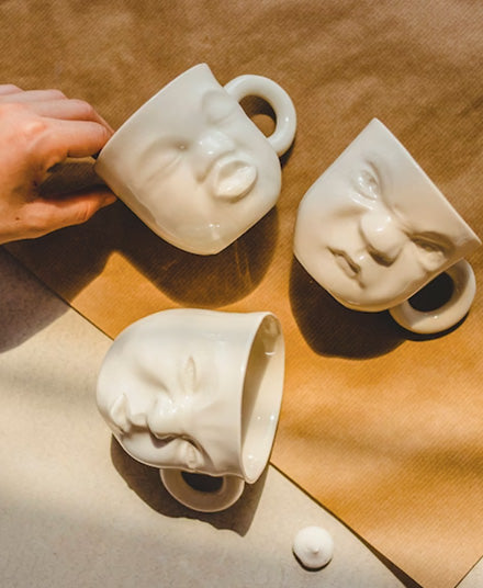 Porcelain Mug, Funny Face