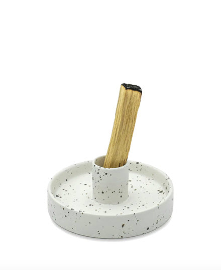 Palo Santo/Incense/Taper Holder, White