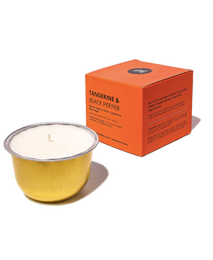 Refillable Concrete Candle, Tangerine & Black Pepper