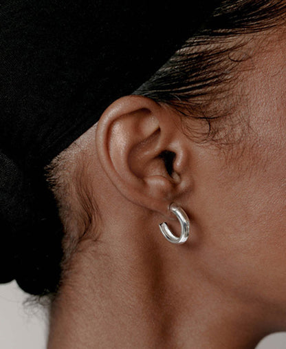 Abbie Hoops large, Sterling Silver