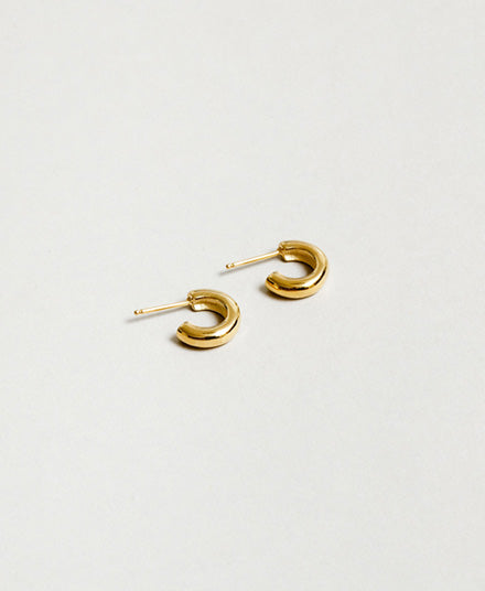 Small Abbie Hoops, Gold