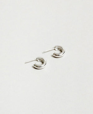 Small Abbie Hoops, Sterling Silver