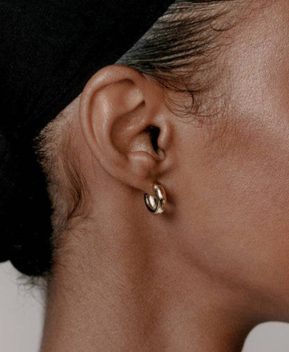 Small Abbie Hoops, Gold