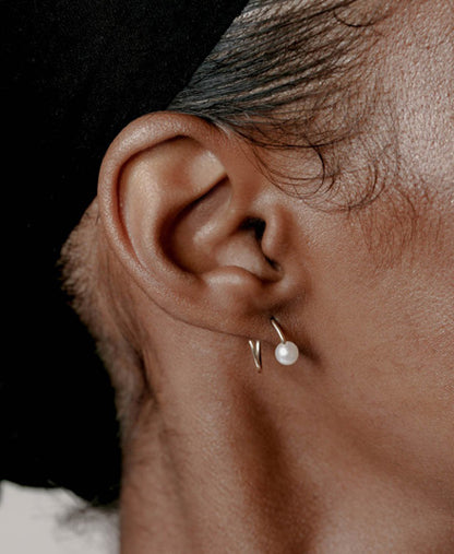 Swirl Pearl Earrings, Gold