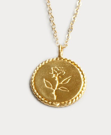 Necklace, Rose Coin Gold