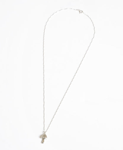 Mushroom Charm Necklace, Silver