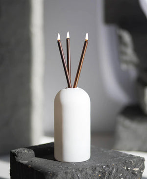Everlasting Candle Set, White Vase