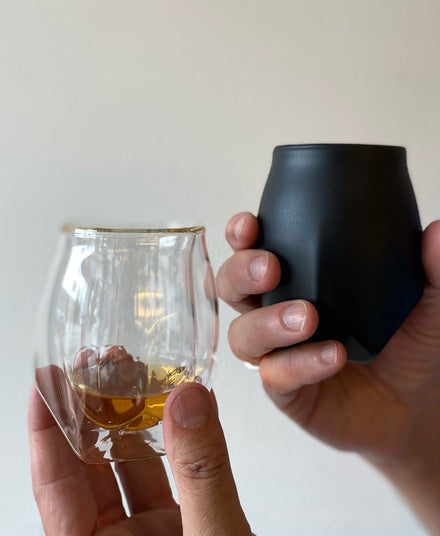 Vaild Whisky Glass, Set of 2, Black