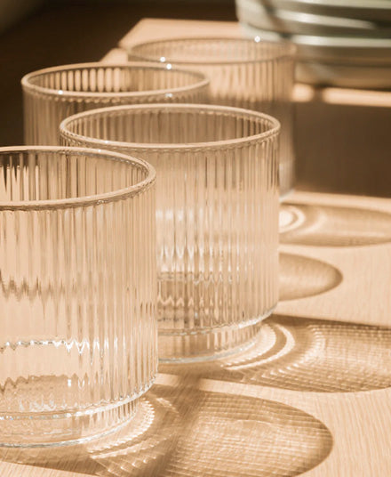 Ridged Glasses, Set of 4