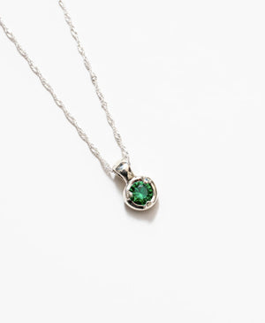 Nina Necklace in Green and Sterling Silver