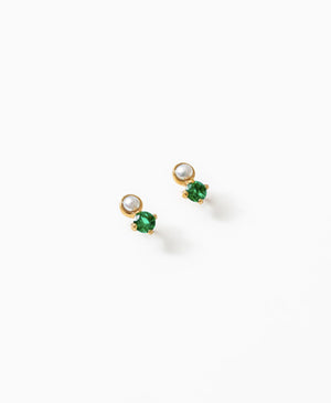 Paige Earrings in Green and Gold