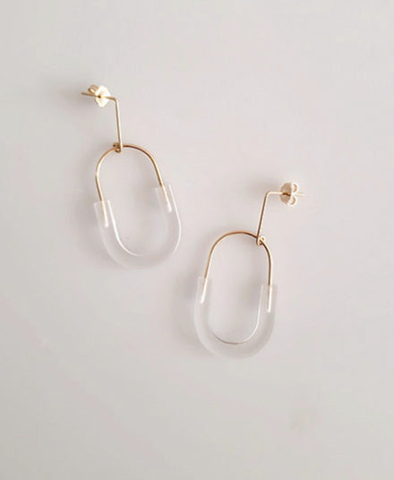 Small Harmonious Earrings, White